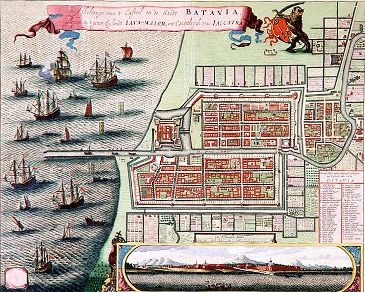 Wikipedia-Batávia, a mai Jakarta egy régi térképen