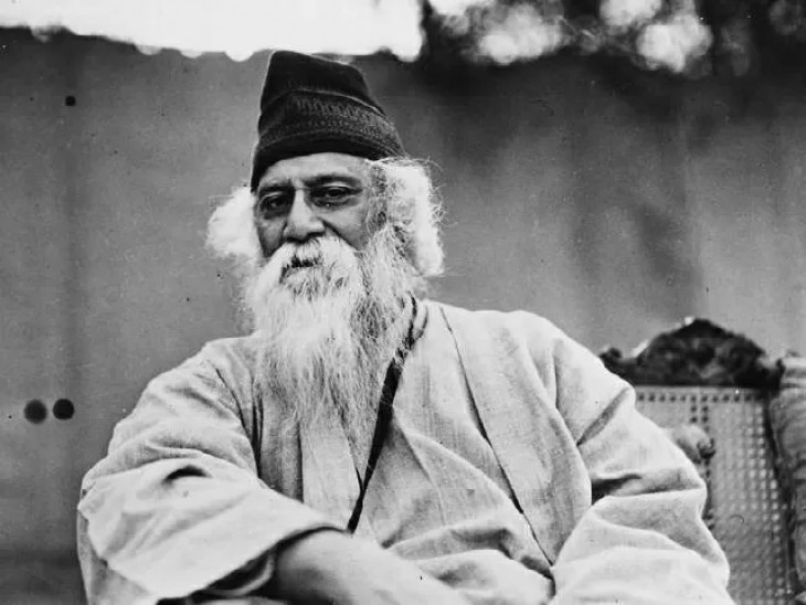 jagranjosh.com-Rabindranáth Tagore, indiai költő portréja, aki 1913-ban - első, nem európai személyként - megkapta a Nobel-díjat