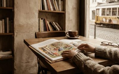 Gyermek mesekönyvet lapozgat színesen