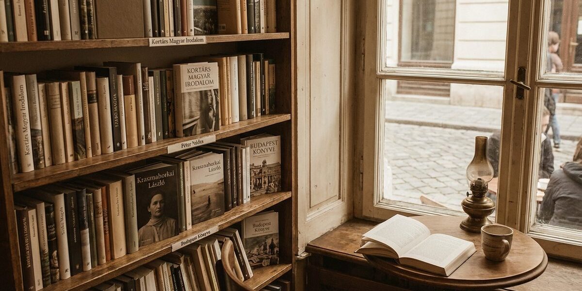 Kortárs magyar könyvek egy könyvespolcon