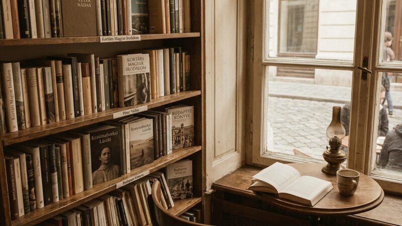 Kortárs magyar könyvek egy könyvespolcon