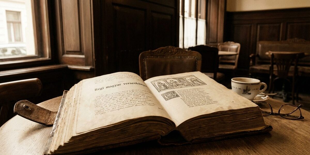 Régi magyar verseskönyv nyitott lapokkal