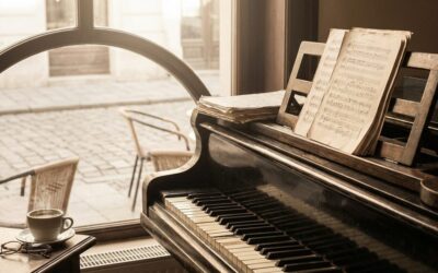 Zongora billentyűzete közeli felvételben