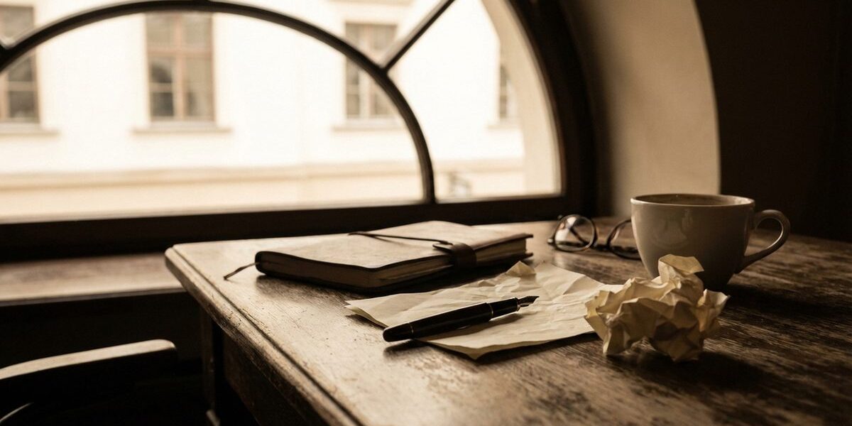 Toll és papír egy írásasztaltételon