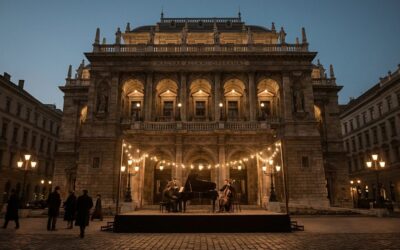 A Magyar Állami Operaház homlokzata este