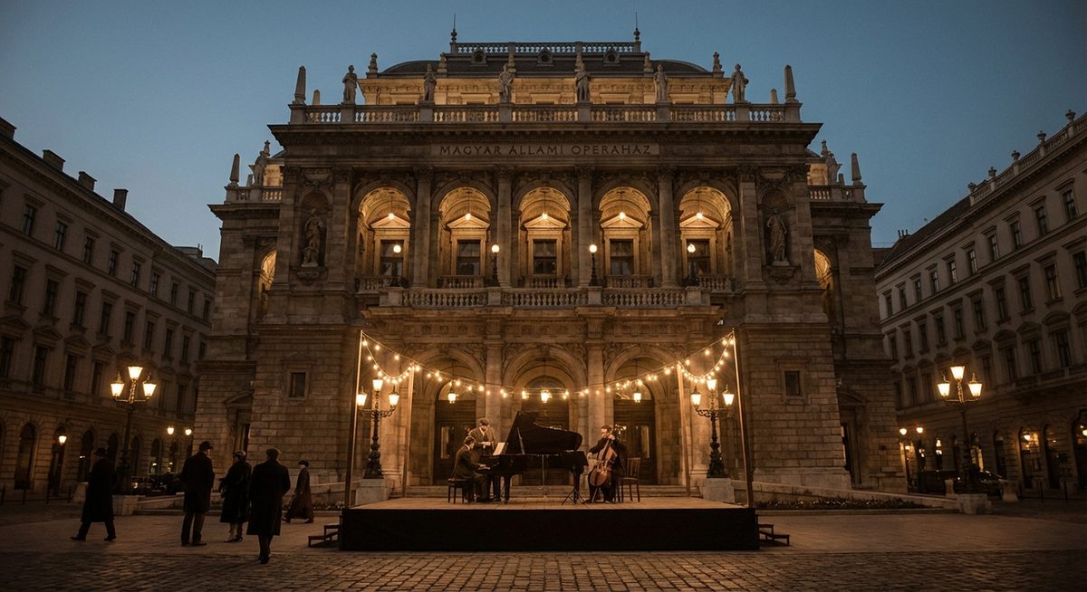 A Magyar Állami Operaház homlokzata este